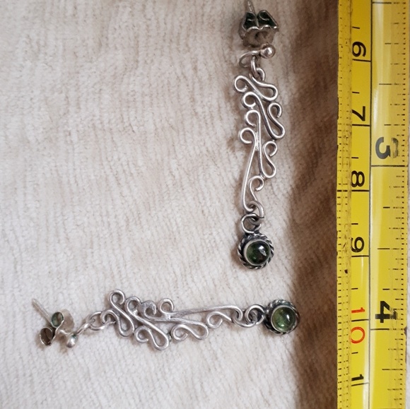 Sterling silver,peridot gemstone handmade earrings - Picture 5 of 5